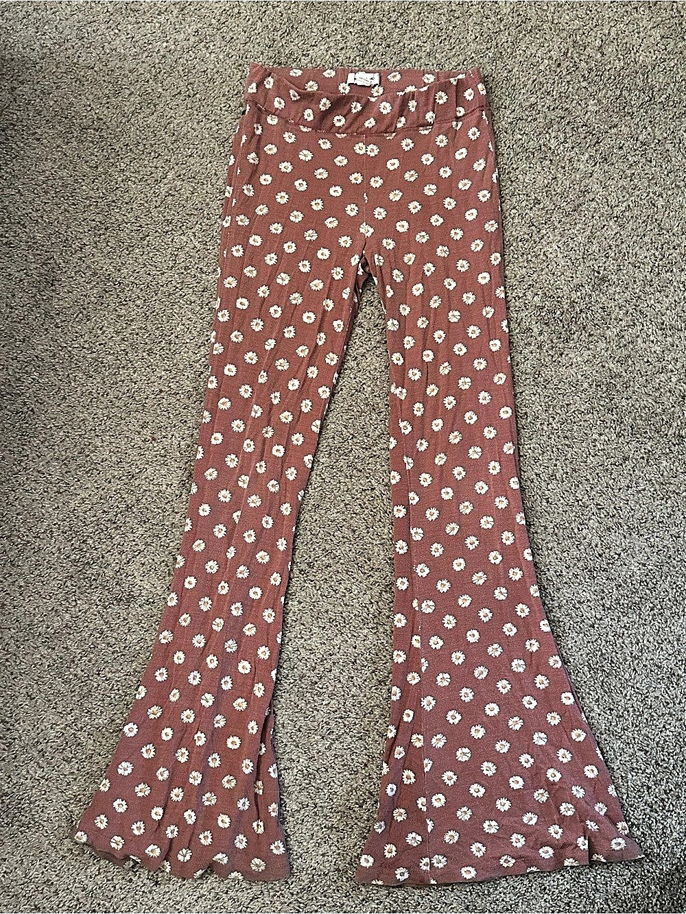O'Neill Floral Flare Pants Pink & White